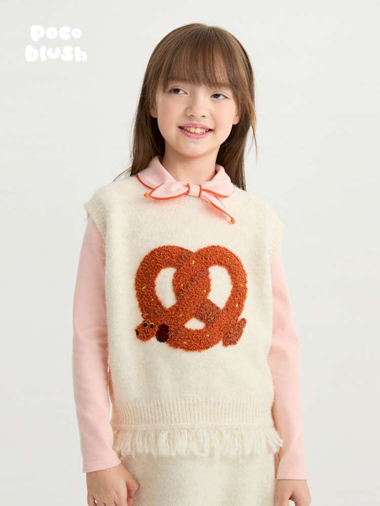 ベスト poco blush | Kink Bread Puppy Wool Vest パピー刺繍 ウール ニットベスト【mh0020026】