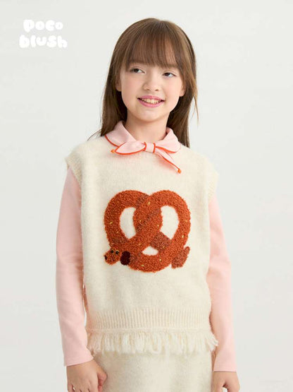 ベスト poco blush | Kink Bread Puppy Wool Vest パピー刺繍 ウール ニットベスト【mh0020026】