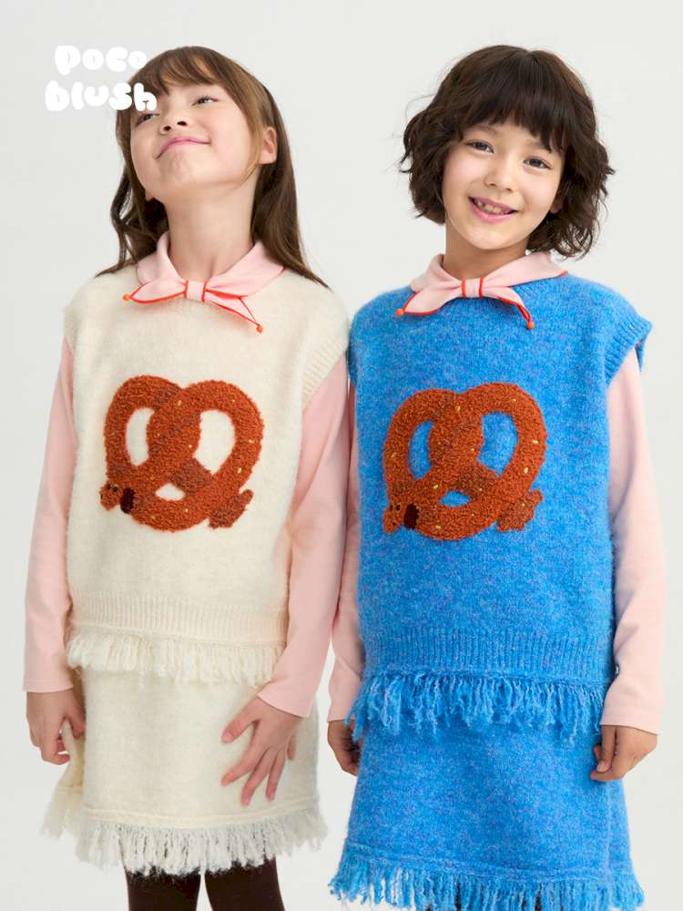 ベスト poco blush | Kink Bread Puppy Wool Vest パピー刺繍 ウール ニットベスト【mh0020026】