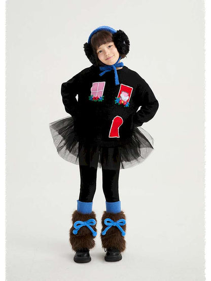 ベビーキッズその他アクセサリー poco blush | Lamb's Bow Plush Leg Warmers シープボア リボン レッグウォーマー【mh0020019】