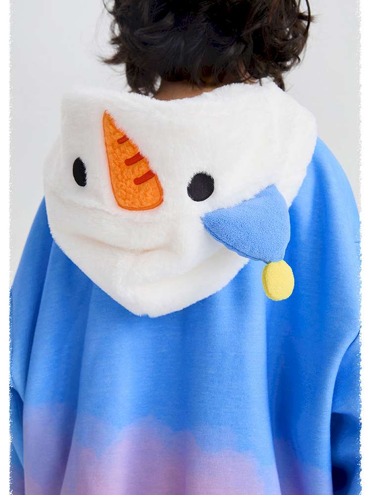 カーディガン・パーカー poco blush | Mousse Snowman Gradient Fleece Cardigan スノーマン グラデーション 裏起毛カーディガン【mh0020037】