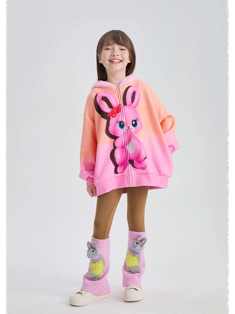 カーディガン・パーカー poco blush | Mousse Snowman Gradient Fleece Cardigan スノーマン グラデーション 裏起毛カーディガン【mh0020037】