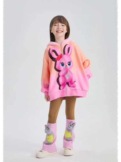 カーディガン・パーカー poco blush | Mousse Snowman Gradient Fleece Cardigan スノーマン グラデーション 裏起毛カーディガン【mh0020037】