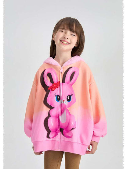 カーディガン・パーカー poco blush | Mousse Snowman Gradient Fleece Cardigan スノーマン グラデーション 裏起毛カーディガン【mh0020037】