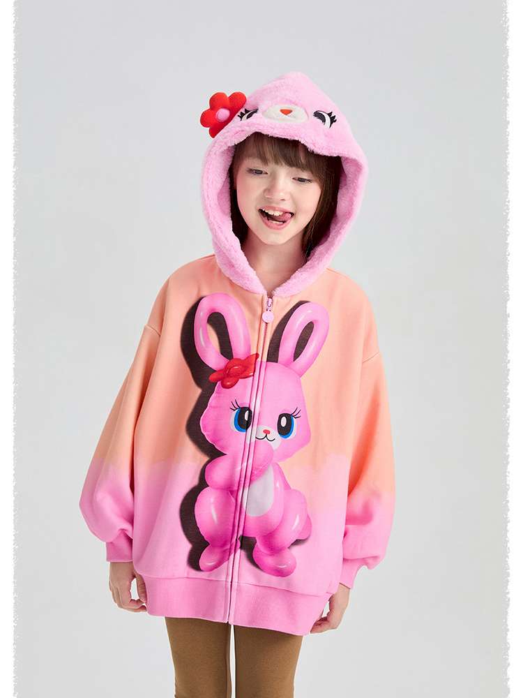 カーディガン・パーカー poco blush | Mousse Snowman Gradient Fleece Cardigan スノーマン グラデーション 裏起毛カーディガン【mh0020037】