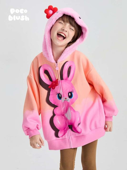 カーディガン・パーカー poco blush | Mousse Snowman Gradient Fleece Cardigan スノーマン グラデーション 裏起毛カーディガン【mh0020037】