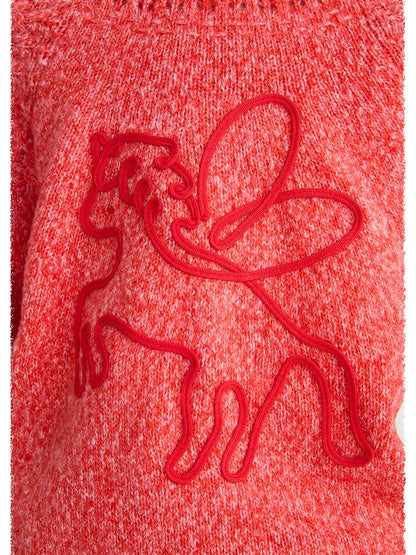 ニット・セーター poco blush | Red Pegasus Cable Knit Sweater ペガサス ケーブル編み ニットソー【mh0020009】