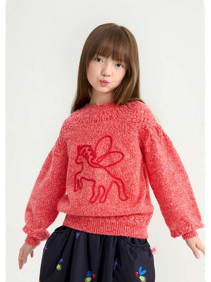 ニット・セーター poco blush | Red Pegasus Cable Knit Sweater ペガサス ケーブル編み ニットソー【mh0020009】