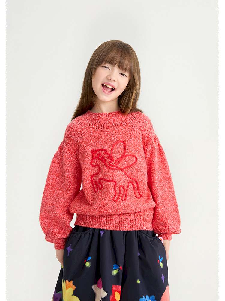 ニット・セーター poco blush | Red Pegasus Cable Knit Sweater ペガサス ケーブル編み ニットソー【mh0020009】