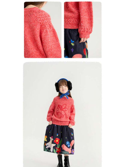 ニット・セーター poco blush | Red Pegasus Cable Knit Sweater ペガサス ケーブル編み ニットソー【mh0020009】