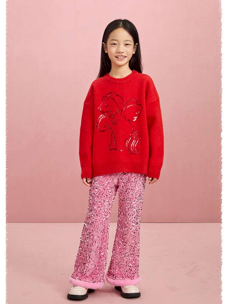 ロングパンツ・スウェットパンツ poco blush | Sequin Velvet Fleece Flared Pants スパンコール ベルベット フレアパンツ【mh0020012】
