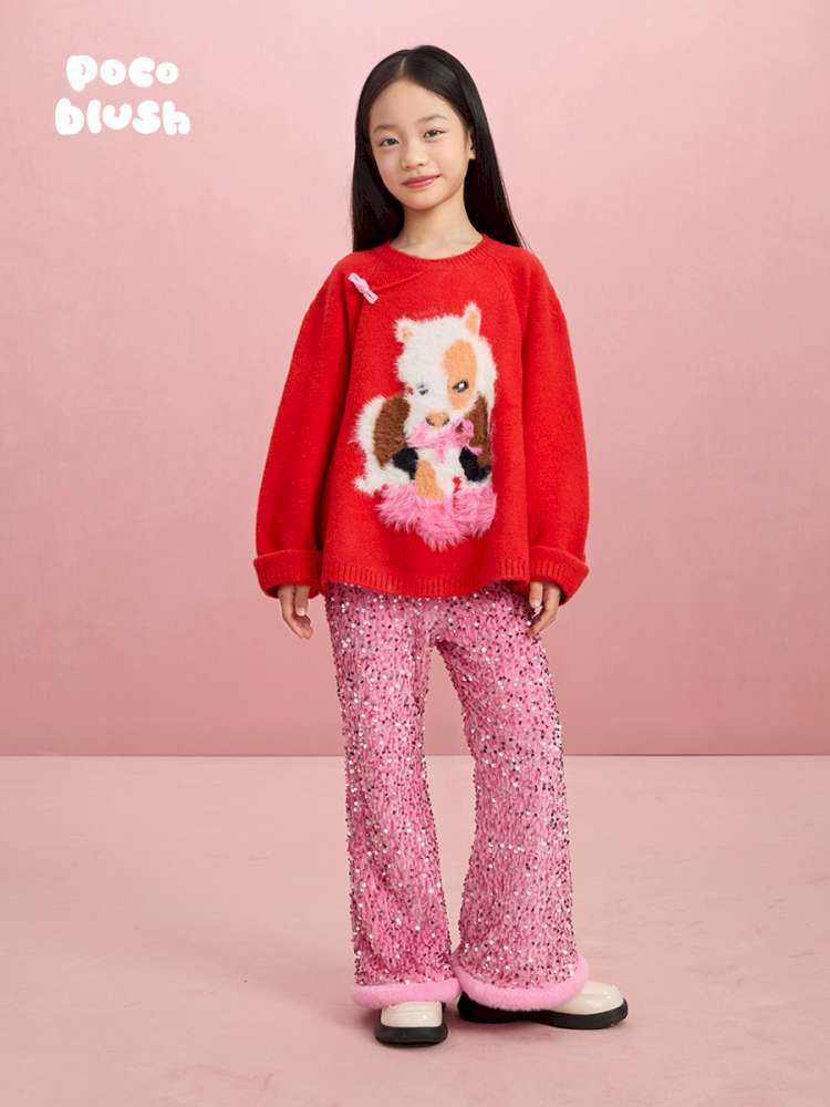 ロングパンツ・スウェットパンツ poco blush | Sequin Velvet Fleece Flared Pants スパンコール ベルベット フレアパンツ【mh0020012】
