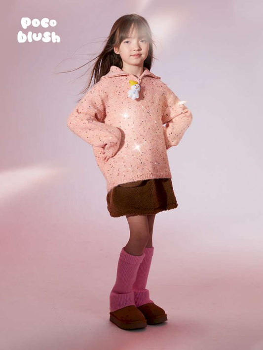 ニット・セーター poco blush | Shining Snowman Sequin Sweater スパンコール ハイネックニット【mh0020024】