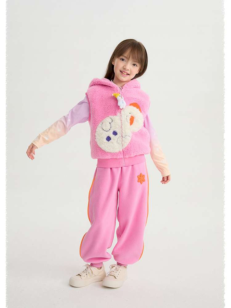 ベスト poco blush | Snowman Tumbler Hooded Fluffy Vest スノーマン フード付き シープボアベスト【mh0020015】