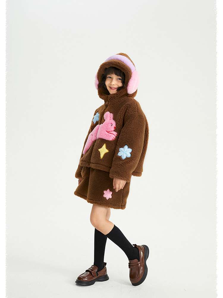 カーディガン・パーカー poco blush | Snowman Tumbler Hooded Furry Coat スノーマン フード付き ボアジャケット【mh0020011】