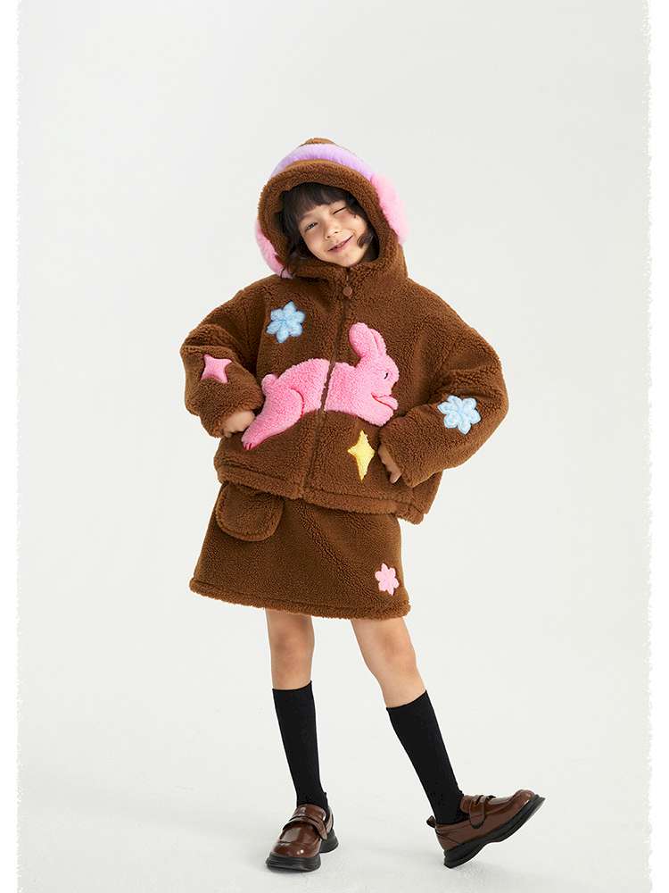 カーディガン・パーカー poco blush | Snowman Tumbler Hooded Furry Coat スノーマン フード付き ボアジャケット【mh0020011】