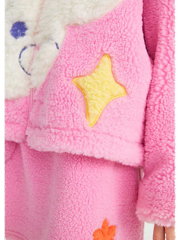 カーディガン・パーカー poco blush | Snowman Tumbler Hooded Furry Coat スノーマン フード付き ボアジャケット【mh0020011】