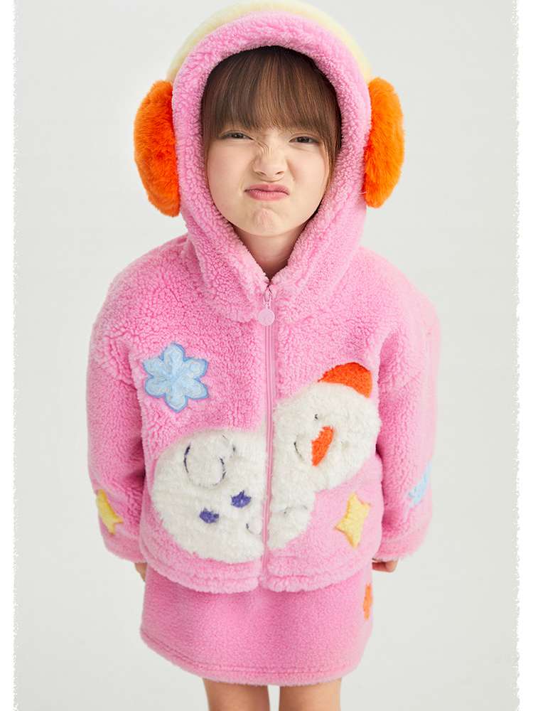 カーディガン・パーカー poco blush | Snowman Tumbler Hooded Furry Coat スノーマン フード付き ボアジャケット【mh0020011】