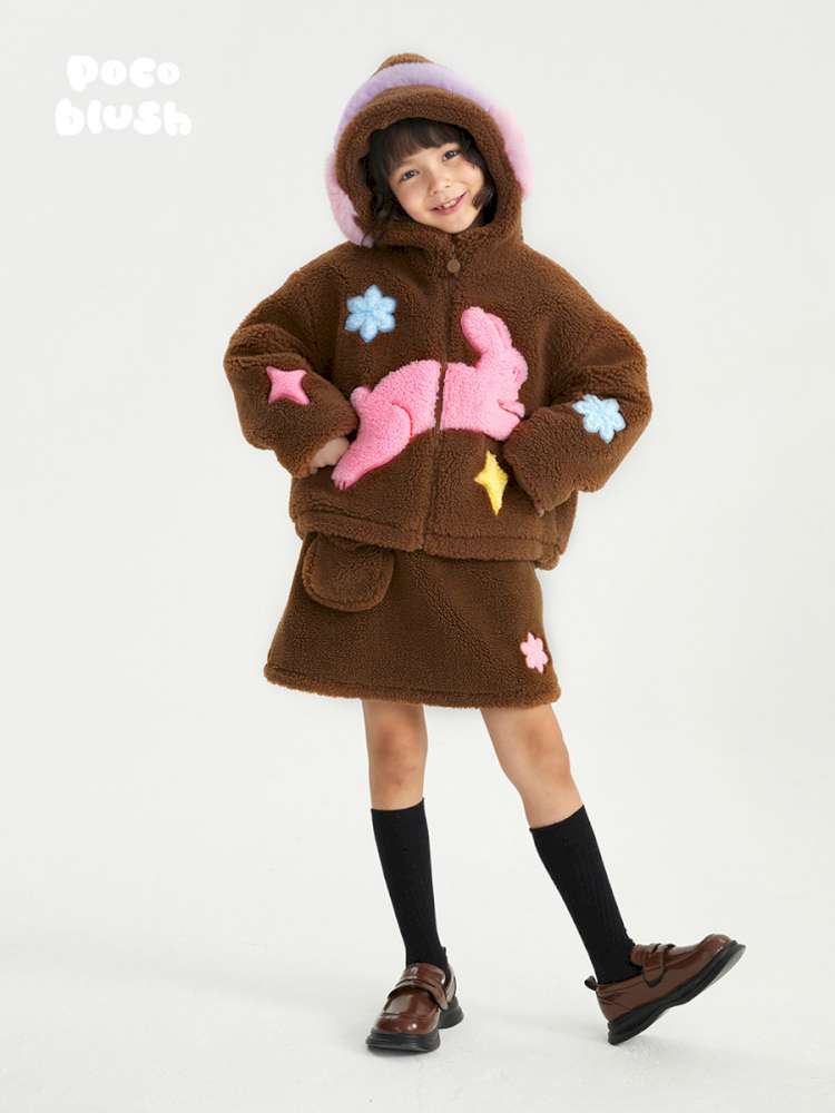 カーディガン・パーカー poco blush | Snowman Tumbler Hooded Furry Coat スノーマン フード付き ボアジャケット【mh0020011】