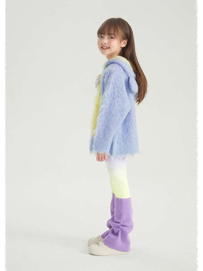 レギンスパンツ poco blush | Snowy Night Aurora Gradient Leggings 雪の結晶 グラデーション 裏起毛レギンス【mh0020033】