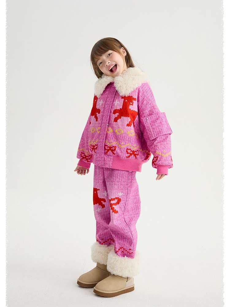 長袖セットアップ poco blush | Stick Needle Lamb Plush Cotton Jacket シープボア 中綿 防風防水ジャケット【mh0020013】