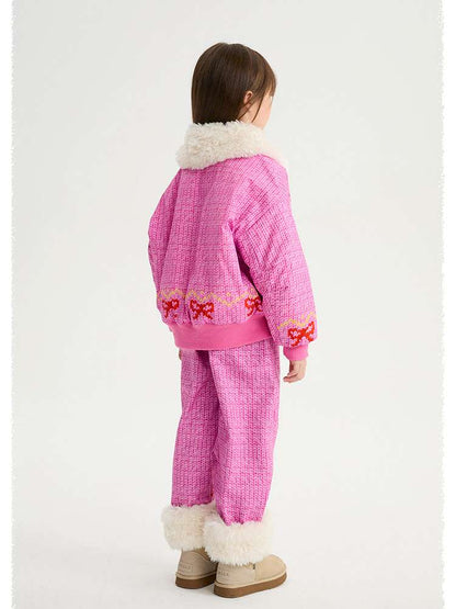 長袖セットアップ poco blush | Stick Needle Lamb Plush Cotton Jacket シープボア 中綿 防風防水ジャケット【mh0020013】