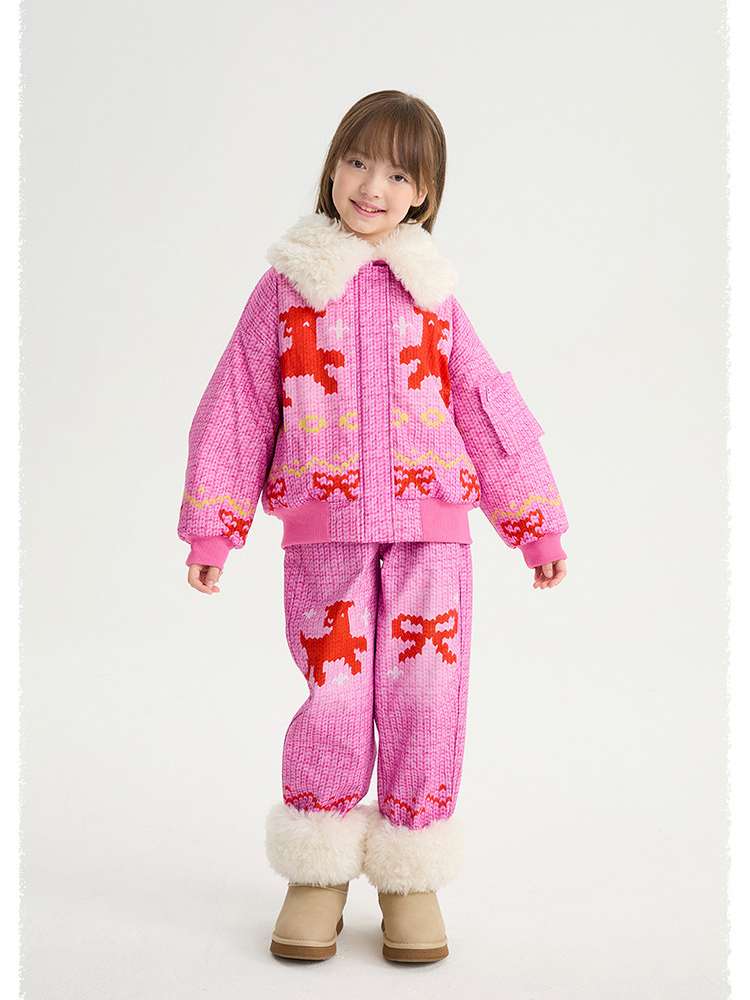 長袖セットアップ poco blush | Stick Needle Lamb Plush Cotton Jacket シープボア 中綿 防風防水ジャケット【mh0020013】