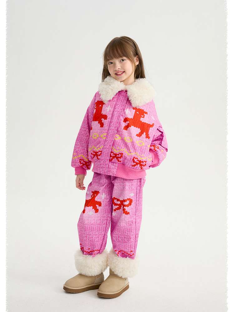 長袖セットアップ poco blush | Stick Needle Lamb Plush Cotton Jacket シープボア 中綿 防風防水ジャケット【mh0020013】