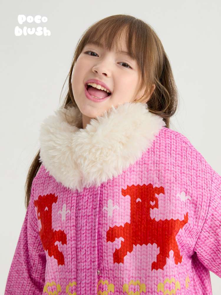 長袖セットアップ poco blush | Stick Needle Lamb Plush Cotton Jacket シープボア 中綿 防風防水ジャケット【mh0020013】