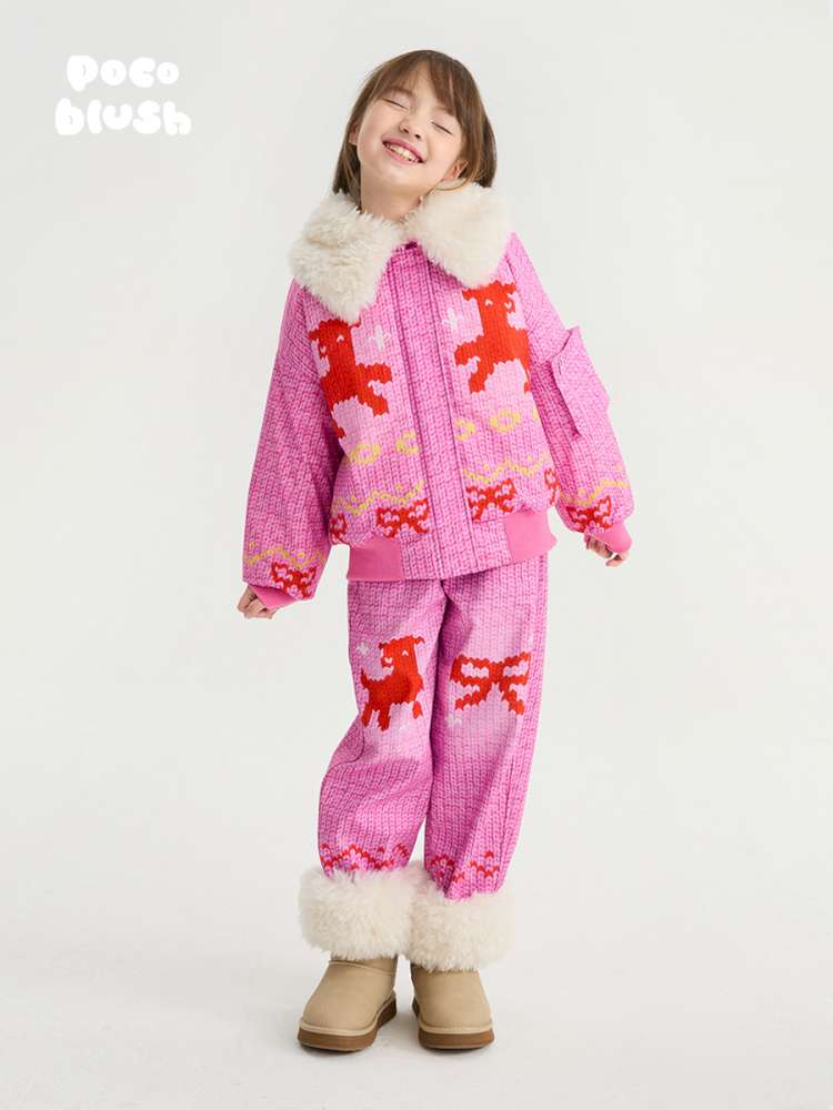 長袖セットアップ poco blush | Stick Needle Lamb Plush Cotton Jacket シープボア 中綿 防風防水ジャケット【mh0020013】