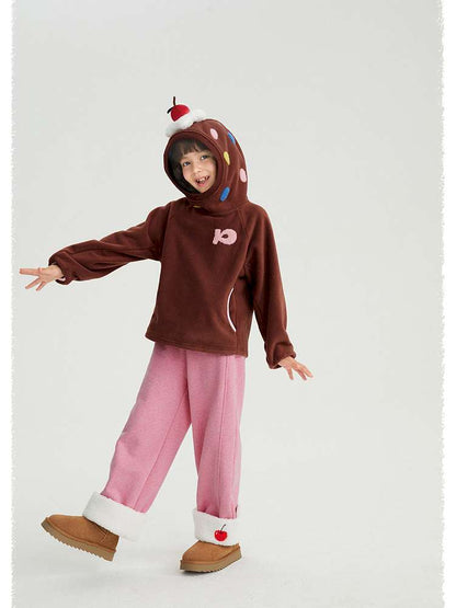 トレーナー・フーディ poco blush | Strawberry Cake Fleece Sweatshirt 立体ドール付き 裏起毛トレーナー【mh0020027】