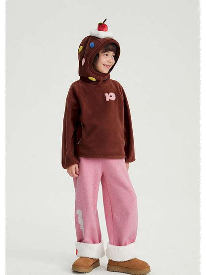 トレーナー・フーディ poco blush | Strawberry Cake Fleece Sweatshirt 立体ドール付き 裏起毛トレーナー【mh0020027】