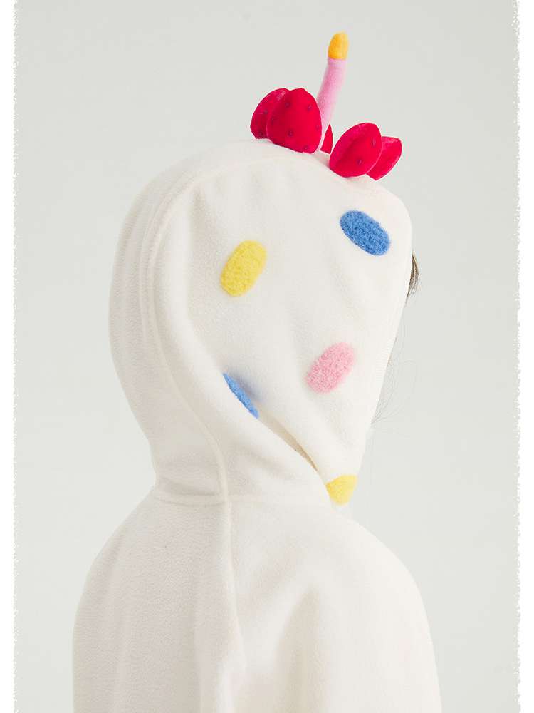 トレーナー・フーディ poco blush | Strawberry Cake Fleece Sweatshirt 立体ドール付き 裏起毛トレーナー【mh0020027】