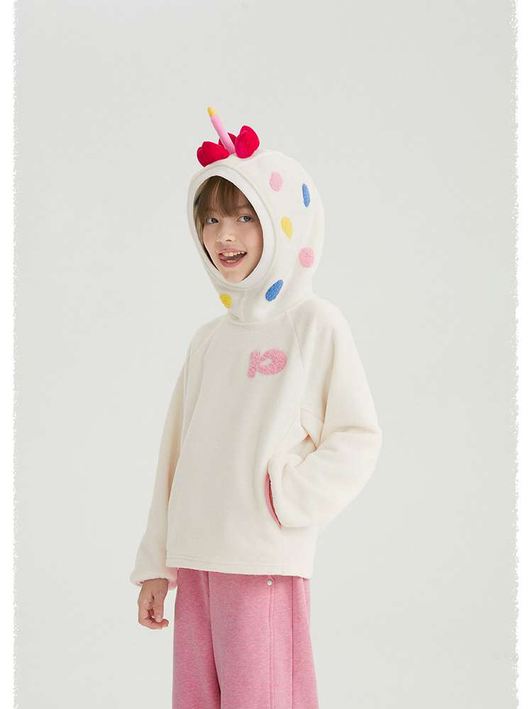 トレーナー・フーディ poco blush | Strawberry Cake Fleece Sweatshirt 立体ドール付き 裏起毛トレーナー【mh0020027】