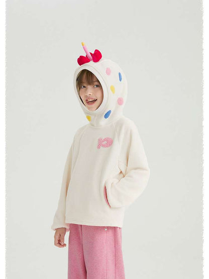 トレーナー・フーディ poco blush | Strawberry Cake Fleece Sweatshirt 立体ドール付き 裏起毛トレーナー【mh0020027】