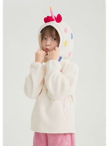 トレーナー・フーディ poco blush | Strawberry Cake Fleece Sweatshirt 立体ドール付き 裏起毛トレーナー【mh0020027】