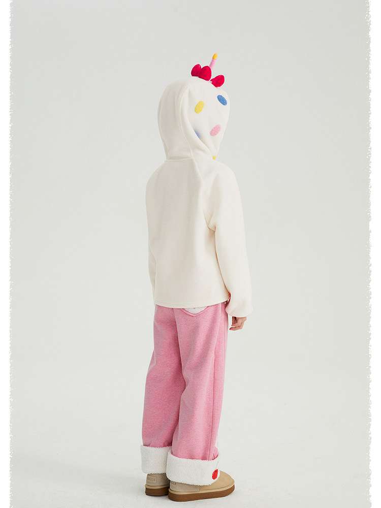 トレーナー・フーディ poco blush | Strawberry Cake Fleece Sweatshirt 立体ドール付き 裏起毛トレーナー【mh0020027】