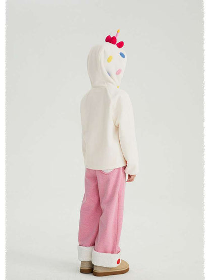 トレーナー・フーディ poco blush | Strawberry Cake Fleece Sweatshirt 立体ドール付き 裏起毛トレーナー【mh0020027】