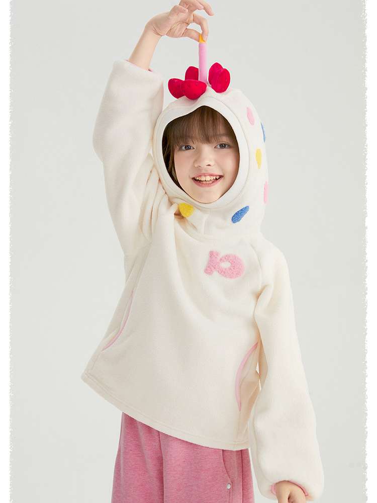 トレーナー・フーディ poco blush | Strawberry Cake Fleece Sweatshirt 立体ドール付き 裏起毛トレーナー【mh0020027】