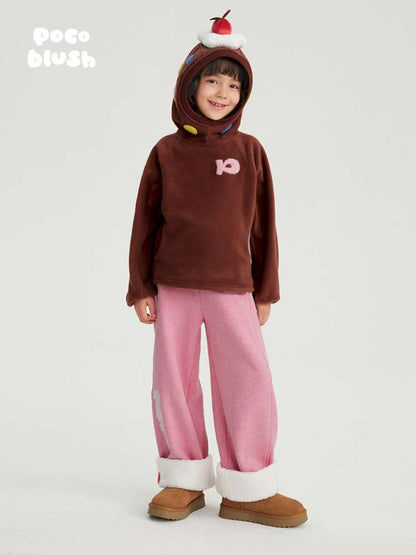 トレーナー・フーディ poco blush | Strawberry Cake Fleece Sweatshirt 立体ドール付き 裏起毛トレーナー【mh0020027】