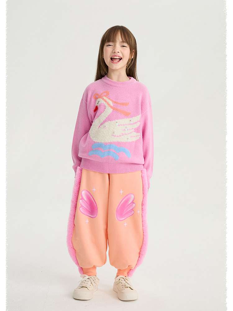 ロングパンツ・スウェットパンツ poco blush | Swan Wings Fleece Sweatpants 裏起毛 スウェットパンツ【mh0020018】