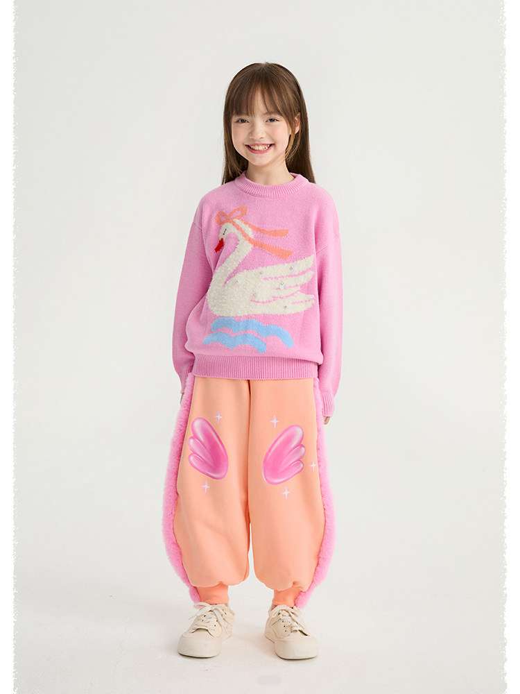 ロングパンツ・スウェットパンツ poco blush | Swan Wings Fleece Sweatpants 裏起毛 スウェットパンツ【mh0020018】