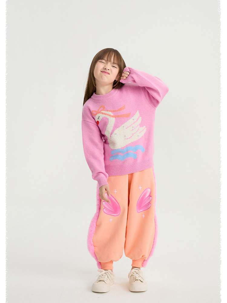 ロングパンツ・スウェットパンツ poco blush | Swan Wings Fleece Sweatpants 裏起毛 スウェットパンツ【mh0020018】