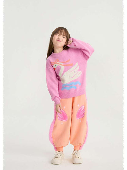 ロングパンツ・スウェットパンツ poco blush | Swan Wings Fleece Sweatpants 裏起毛 スウェットパンツ【mh0020018】