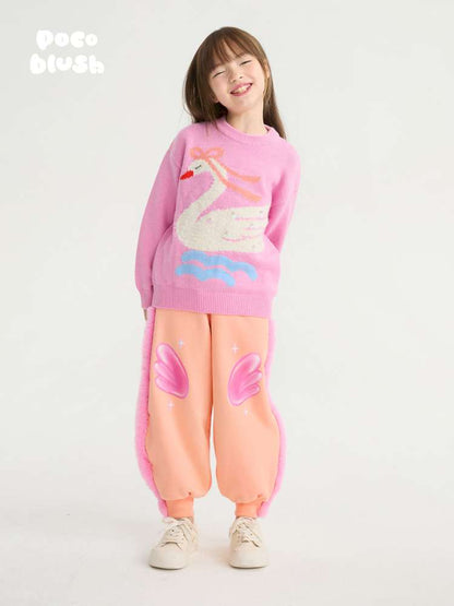 ロングパンツ・スウェットパンツ poco blush | Swan Wings Fleece Sweatpants 裏起毛 スウェットパンツ【mh0020018】