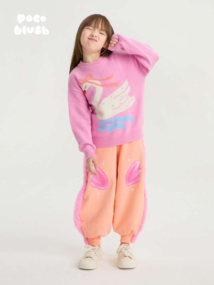 ロングパンツ・スウェットパンツ poco blush | Swan Wings Fleece Sweatpants 裏起毛 スウェットパンツ【mh0020018】