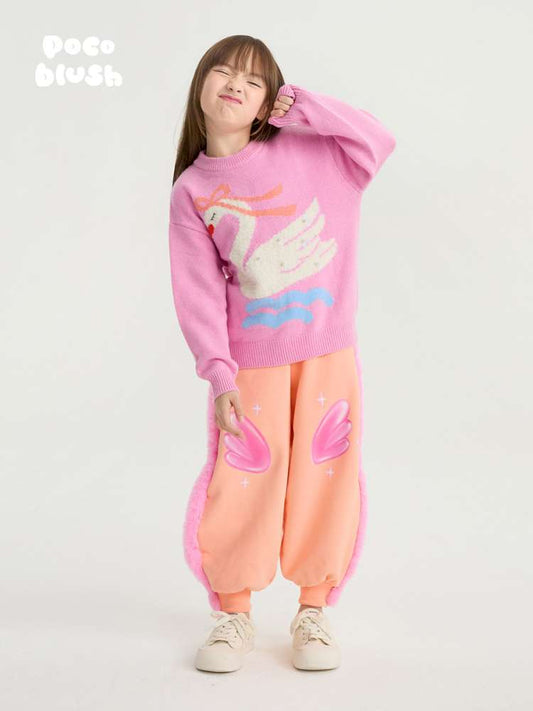 ロングパンツ・スウェットパンツ poco blush | Swan Wings Fleece Sweatpants 裏起毛 スウェットパンツ【mh0020018】