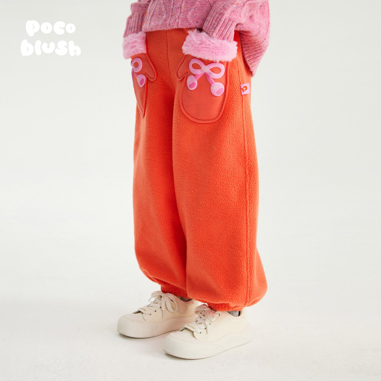 ロングパンツ・スウェットパンツ Red / 110cm poco blush | Girls Lambswool Warm Pocket Pants ボアポケット 裏起毛パンツ【mh0020001】
