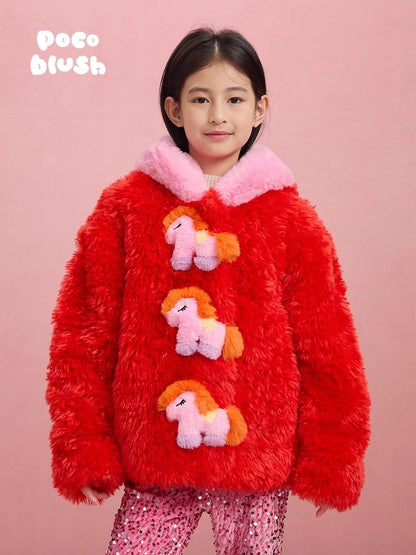 ショートコート・ジャケット・ジャンパー Red / 110cm poco blush | Pony Doll Soybean Cotton Jacket ソイファイバー 中綿 ジャケット【mh0020010】