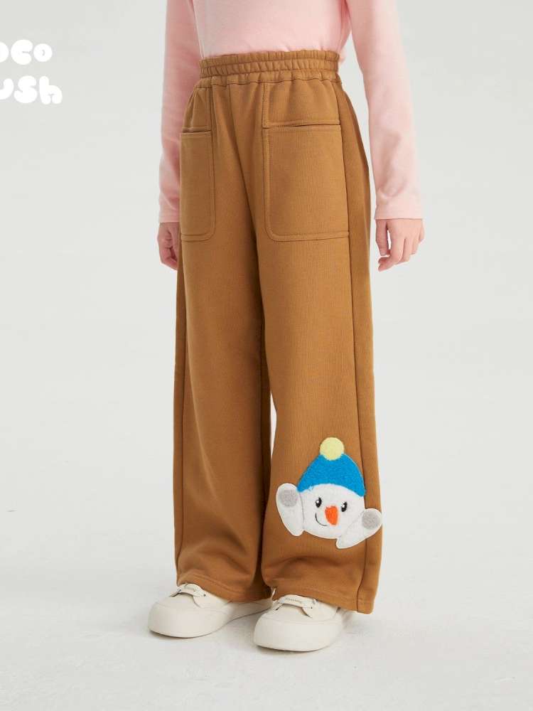 ロングパンツ・スウェットパンツ Yellow Brown / 110cm poco blush | Double Weave Fleece Pants ダブルフェイス 裏起毛 ポケットパンツ【mh0020032】